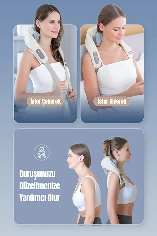 ROBO Şarjlı Ovmalı Isıtmalı Masaj Aleti Insan Eli Yoğurma Hissi